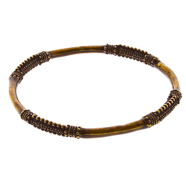 Wholesale chocolate gold bangle bracelet gold accents