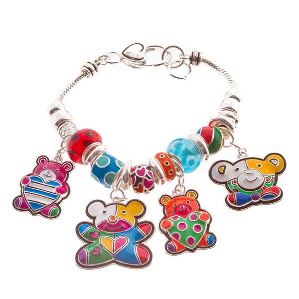 Wholesale colorful charm bracelet assorted teddy bears