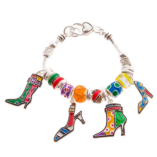 Wholesale colorful charm bracelet assorted shoe charms