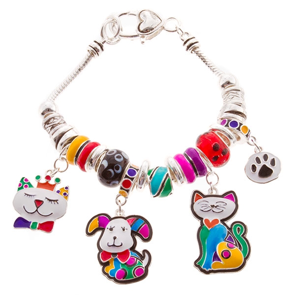 Wholesale colorful charm bracelet dog cat charms
