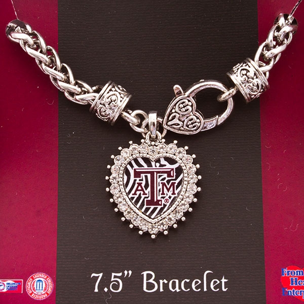 Wholesale inch Silver toned designer inspired lobster clasp bracelet inch heart