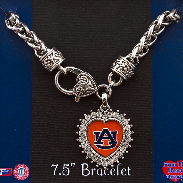 Wholesale inch Silver toned designer inspired lobster clasp bracelet inch heart