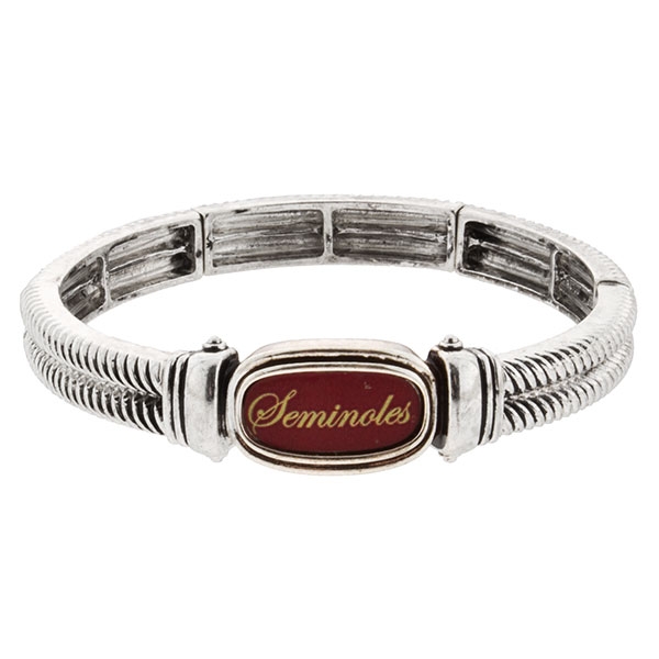 Wholesale silver stretch bracelet Seminoles script top school colors