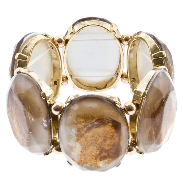 Wholesale gorgeous stretch bracelet dramatic ovals opalescent hue light topaz ch