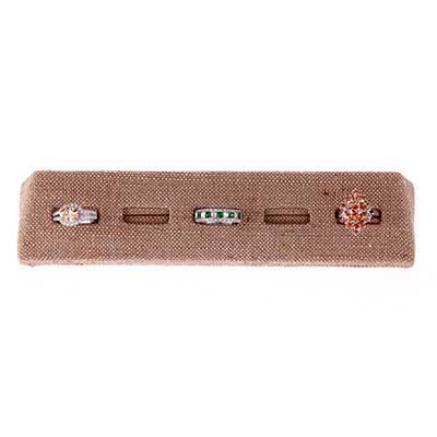 Wholesale taupe Canvas Covered Ring Stand up Rings Slots Display Approx H L W