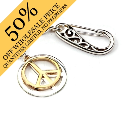 Wholesale peace Signs Polished Gold Silver Tones Purse Bag Charm Spring Lobster