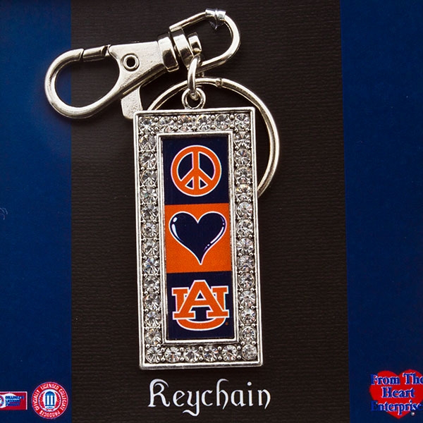 Wholesale express spirit stylish keychain Peace Love Auburn