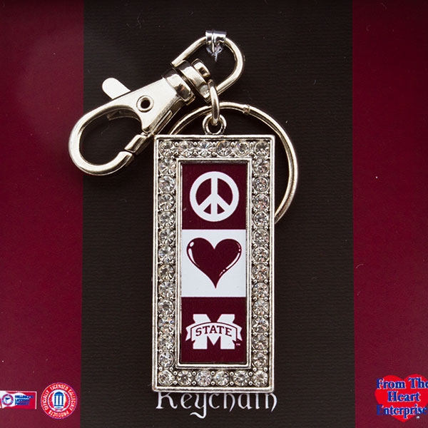 Wholesale express spirit stylish keychain Peace Love Bulldogs