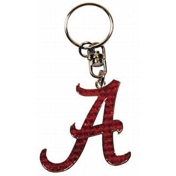 Wholesale carry keys flashy inch Alabama Crimson Script logo key ring
