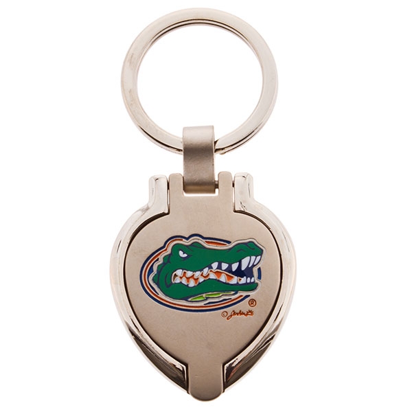 Wholesale brushed Stainless heart locket keychain Florida logo put game day pict