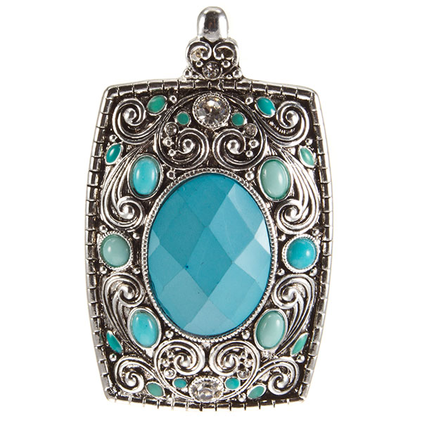 Wholesale silver pendant smokey gray taupe cabochons large faceted black cabocho