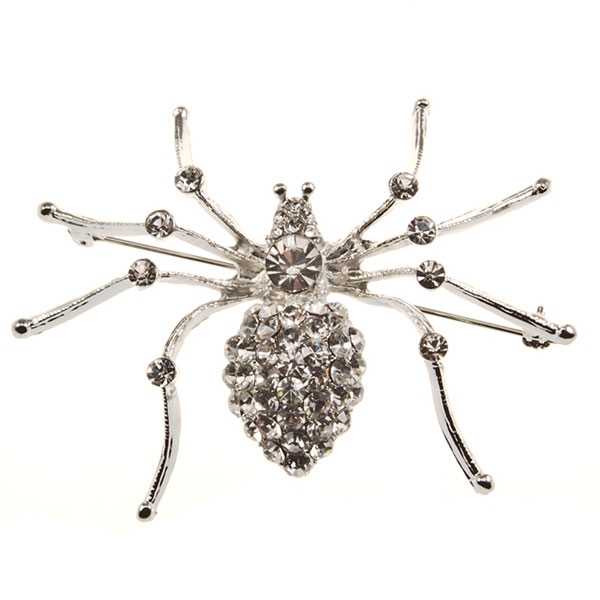 Wholesale silver spider pin clusters crystal rhinestones inches inches