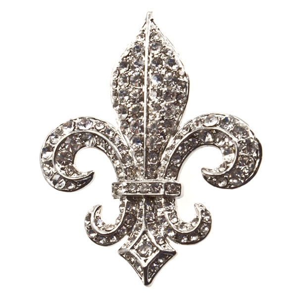 Wholesale fleur di lis rhinestone pin