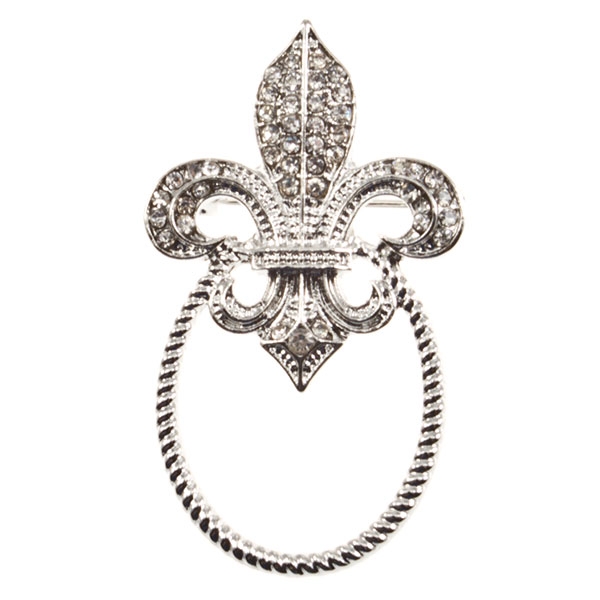 Wholesale fleur di lis pin crystal rhinestones