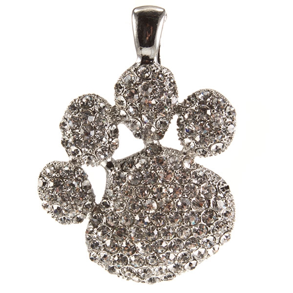 Wholesale paw print pendant covered crystal rhinestones