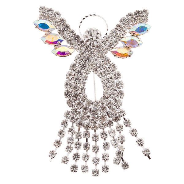 Wholesale silver angel pin crystal rhinestones approx inches