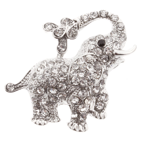 Wholesale silver elephant pin crystal rhinestones approx inches