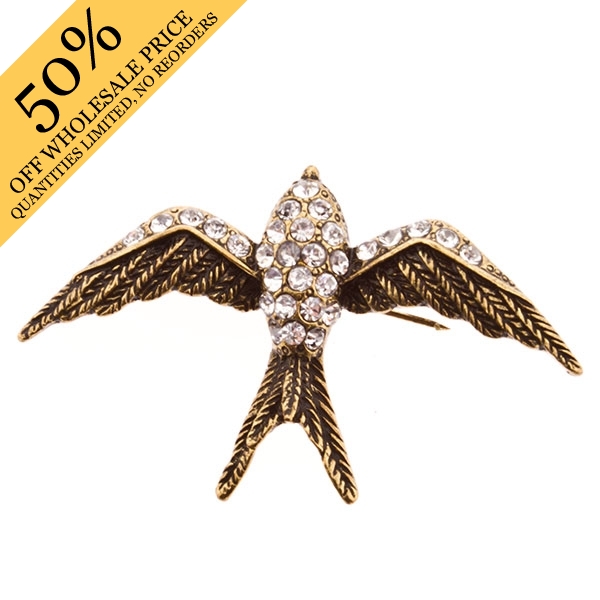 Wholesale gold dove pin crystal rhinestones