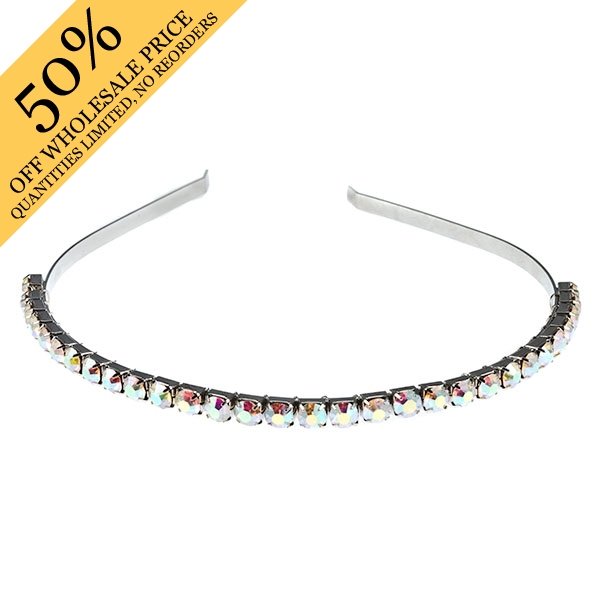 Wholesale silver headband row AB crystal rhinestones