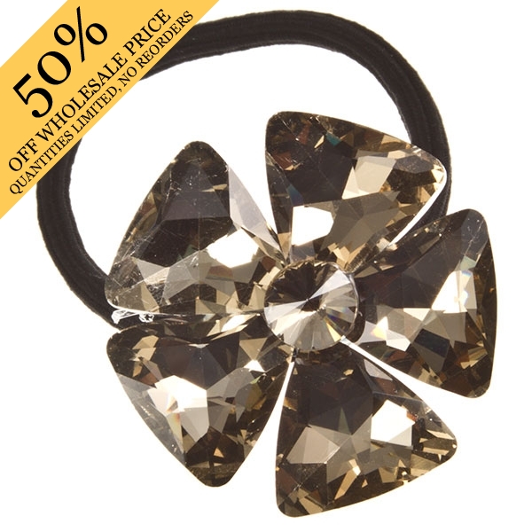 Wholesale amber acrylic gemstone ponytail holder floral