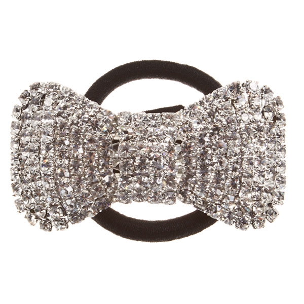 Wholesale bow Crystal rhinestone ponytail holder