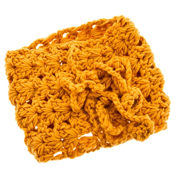 Wholesale gold knitted thick hair wrap gold knitted bows Great cover ears winter