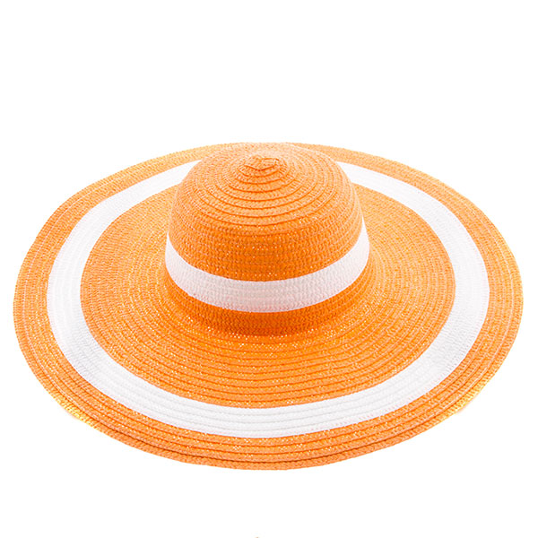 Wholesale orange white striped brim hat inches diameter made all natural eco fri