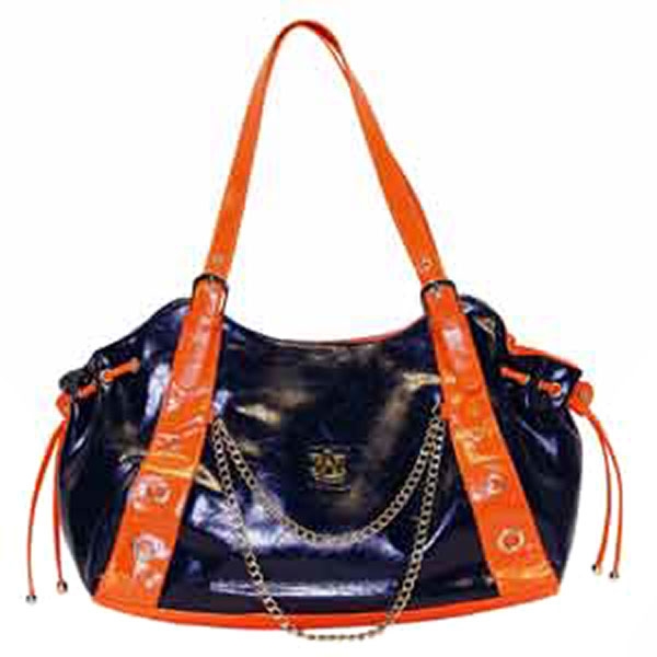 Wholesale auburn PVC Five Star Large Handbag metal logo hanging chains large sin