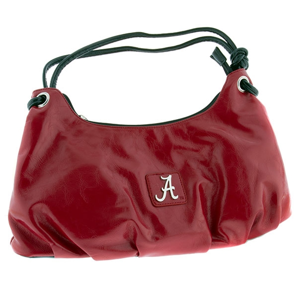 Wholesale enjoy crimson faux leather handbag trimmed black handles It polished s
