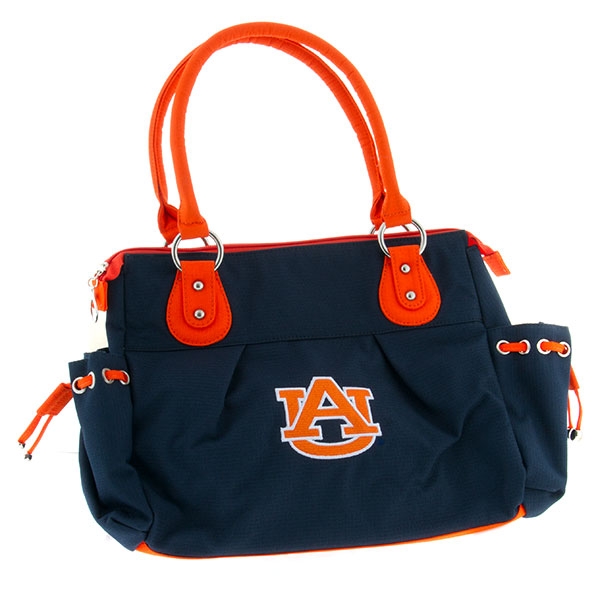 Wholesale enjoy grade canvas navy handbag trimmed orange handles It embroidered