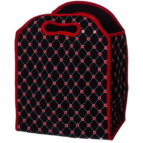 Wholesale black red neoprene lunch bag adjustable string closing