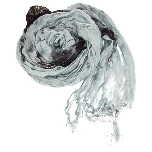Wholesale blue black tie dye pashmina metallic threading detail made cashmere li