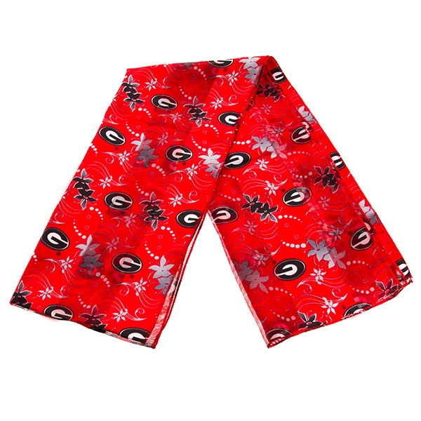 Wholesale express Bulldog Spirit lustrous polyester scarf elegant floral pattern