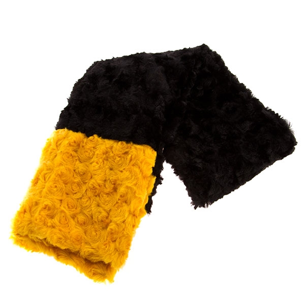 Wholesale black fur fabric scarf gold fur tips Tips also used hand warmers