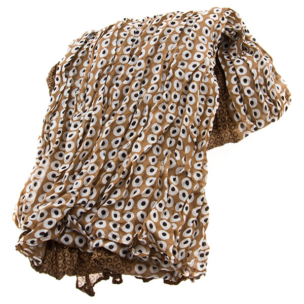 Wholesale tan white dotted acrylic scarf approx