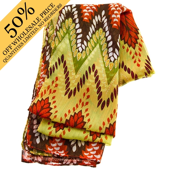 Wholesale earth acrylic scarf fauna approx