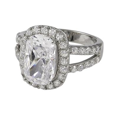Wholesale sterling Silver Ring Prong Set mm Clear Fancy Cut CZ Cubic Zirconia mm