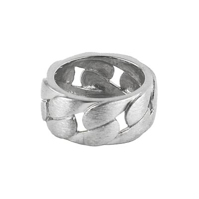 Wholesale sterling Silver Vermeil Link Band Ring Brushed Finish Approx mm W