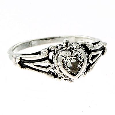 Wholesale sterling Silver Ring Heart CZ