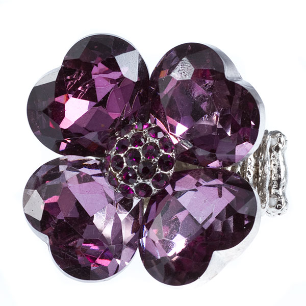 Wholesale adjustable silver ring large lavender faceted translucent cabochons Ce