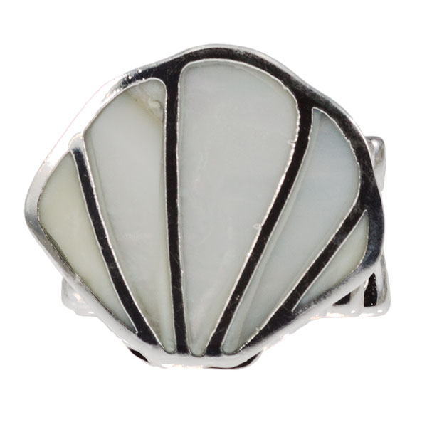 Wholesale polished silver stretch band ring mother pearl peacock Judson s wholes