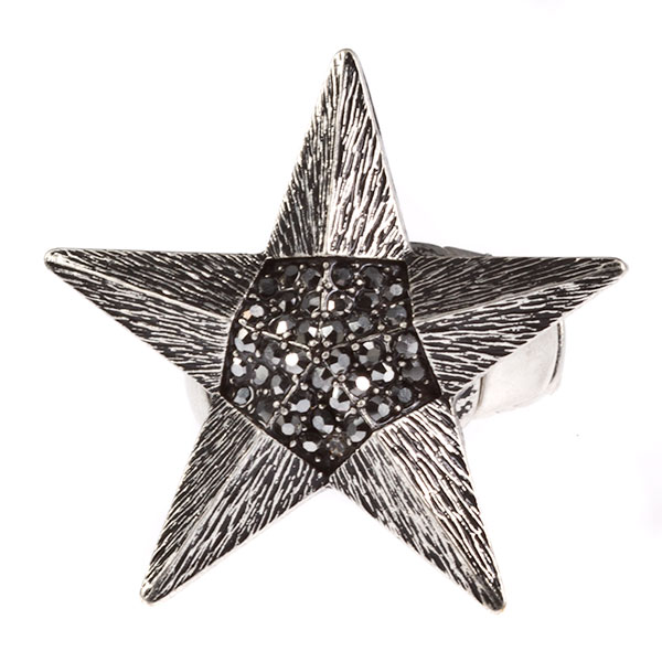 Wholesale gun metal adjustable band ring star diameter Judson s wholesale fashio