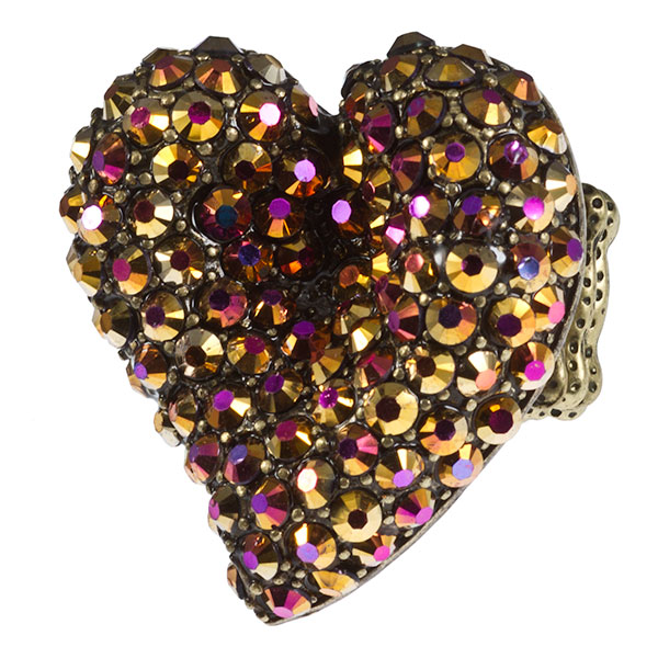 Wholesale antique gold stretch band heart ring tiny amber amethyst faceted beads
