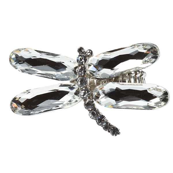 Wholesale silver stretch ring crystal cabochon dragon fly