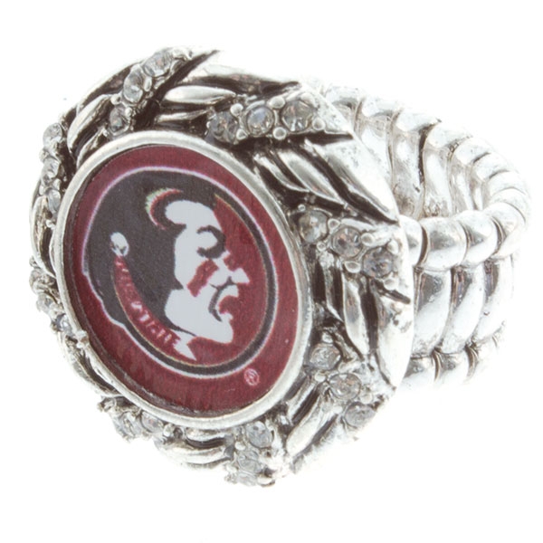 Wholesale florida State silver stretch band ring