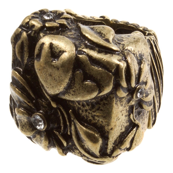 Wholesale gold stretch band ring carved block