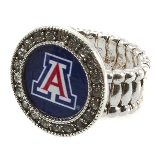 Wholesale officially licensed silver toned stretch band ring crystal rhinestones