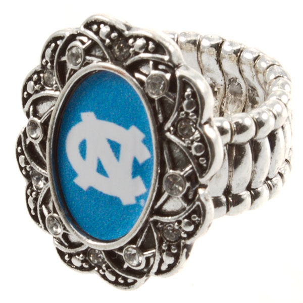 Wholesale silver toned stretch band ring crystal rhinestones surrounding North C
