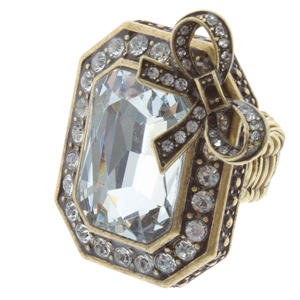 Wholesale brushed gold stretch band ring inch faceted crystal rhinestone