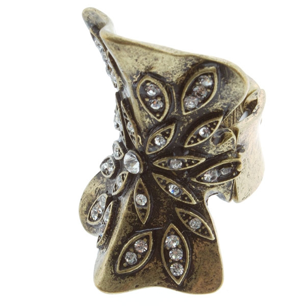Wholesale large gold stretch band ring inches long crystal rhinestones